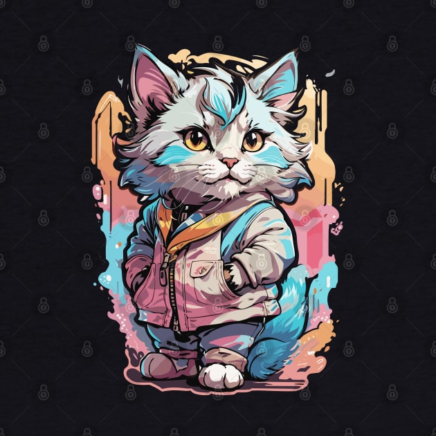 Cute Adorable Chibi Cat Design by TF Brands